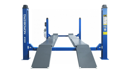 Подъемник 4-стоечный 5 т, c ручной траверсой 3 т N433, для сход-развала, электростопоры, 380 В, синий/серый 4450J_EG/EB(M)